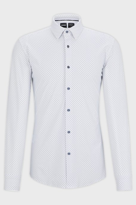 Boss Desenli Slim Fit Erkek Gömlek 50520055 100 BEYAZ - 6