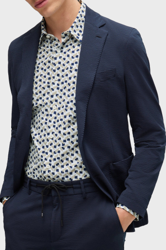 Boss Desenli Streç Slim Fit Erkek Gömlek 50513613 255 BEJ - 10
