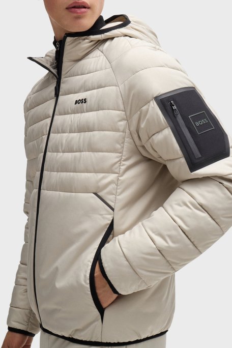 Boss Dolgulu Regular Fit Kapüşonlu Erkek Mont 50514761 271 AÇIK BEJ - 2