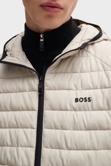 Boss Dolgulu Regular Fit Kapüşonlu Erkek Mont 50514761 271 AÇIK BEJ - 5