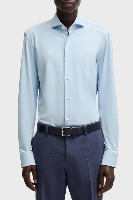 Boss Esnek Jarse Slim Fit Uzun Kol Erkek Gömlek 50533393 450 AÇIK MAVİ - 1