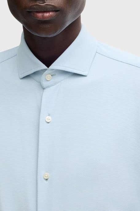 Boss Esnek Jarse Slim Fit Uzun Kol Erkek Gömlek 50533393 450 AÇIK MAVİ - 4