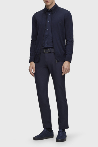 Boss Fermuarlı Regular Fit % 100 Yün Erkek Hırka 50476347 404 LACİVERT - 3