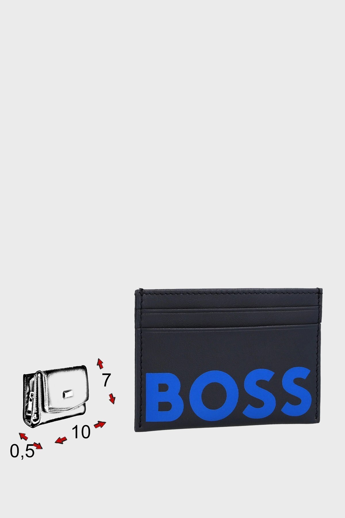 Boss Hakiki Deri Erkek Kartlık 50470815 419 LACİVERT
