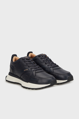 Boss - Boss Hakiki Deri Kalın Tabanlı Sneaker Erkek Ayakkabı 50536486 410 LACİVERT (1)