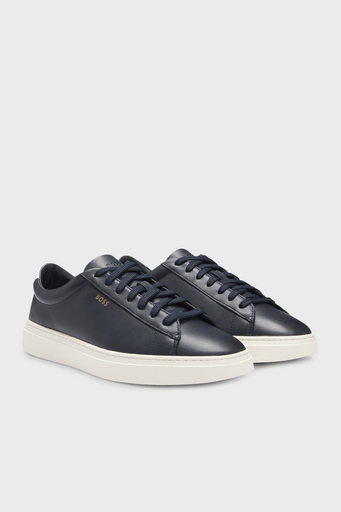 Boss Hakiki Deri Logolu Sneaker Erkek Ayakkabı 50536480 410 LACİVERT - 8