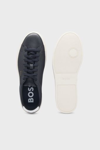 Boss Hakiki Deri Logolu Sneaker Erkek Ayakkabı 50536480 410 LACİVERT - 9