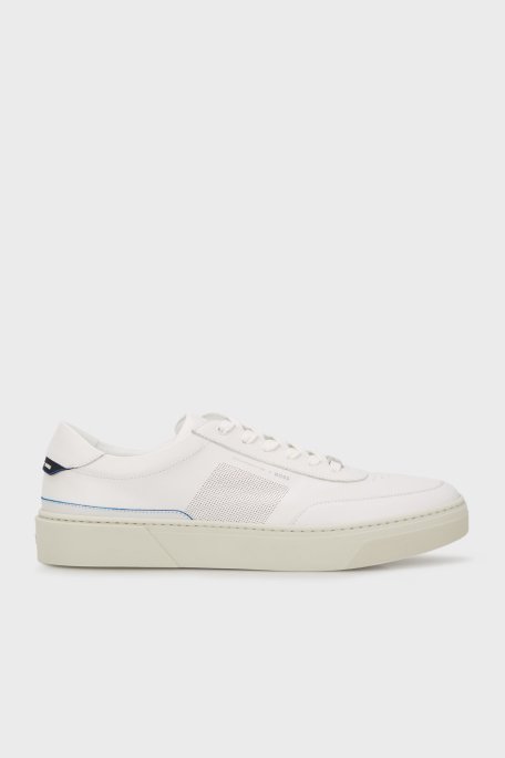 Boss Hakiki Deri Sneaker Erkek Ayakkabı 50492628 112 BEYAZ - 6