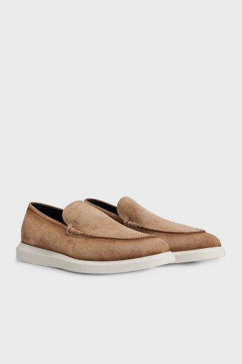 Boss Hakiki Deri Süet Loafer Erkek Ayakkabı 50517007 268 KAHVE - 3