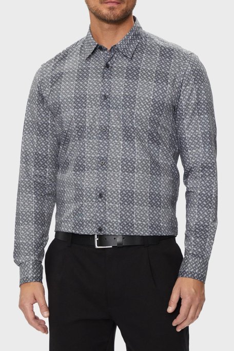 Boss Kareli Pamuklu Regular Fit Erkek Gömlek 50521641 031 GRİ - 1