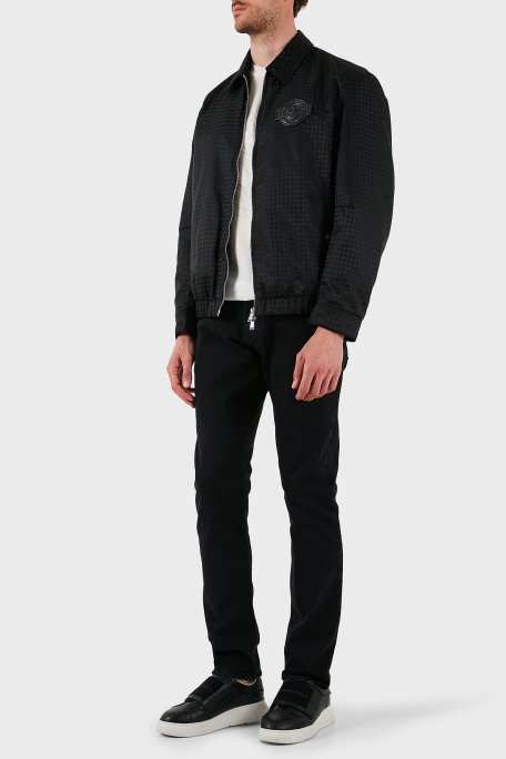 Boss Kareli Regular Fit Düz Yaka Bomber Erkek Ceket 50543129 001 SİYAH - 2