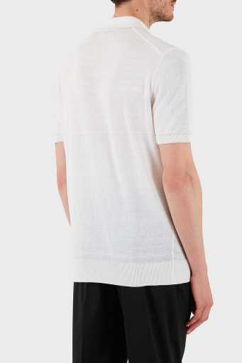 Boss Keten Karışımlı Regular Fit Yarım Fermuarlı Erkek Polo Yaka T Shirt 50537640 100 BEYAZ - 9