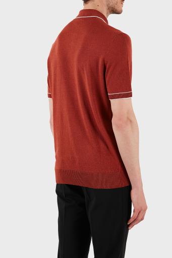 Boss Keten Karışımlı Regular Fit Yarım Fermuarlı Erkek Polo Yaka T Shirt 50537640 806 KİREMİT - 3