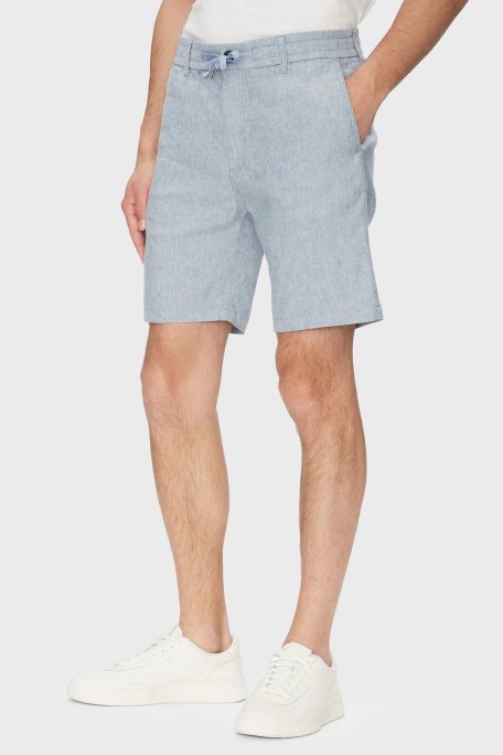 Boss Keten Karışımlı Slim Fit Normal Bel Erkek Short 50536863 462 MAVİ - 1