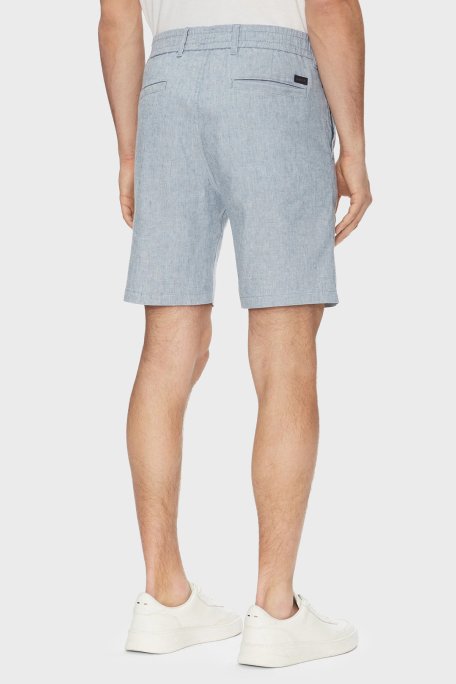 Boss Keten Karışımlı Slim Fit Normal Bel Erkek Short 50536863 462 MAVİ - 3