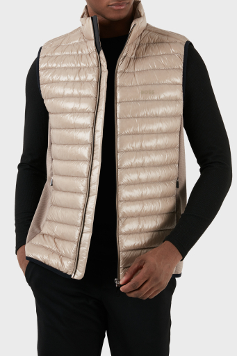 Boss Kuş Tüyü Dolgulu Dik Yaka Regular Fit Erkek Yelek 50508569 334 BEJ - 8