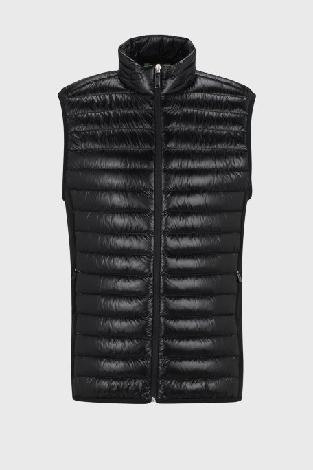 Boss Kuş Tüyü Dolgulu Fermuarlı Dik Yaka Regular Fit Erkek Yelek 50508569 001 SİYAH - 6