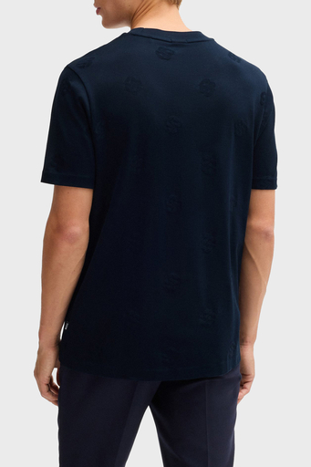 Boss Logo Baskılı % 100 Pamuk Regular Fit Bisiklet Yaka Erkek T Shirt 50532753 404 LACİVERT - 2