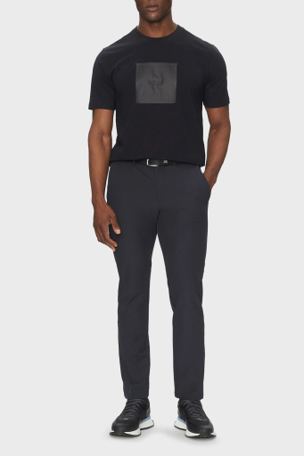 Boss Logo Baskılı % 100 Pamuk Regular Fit Bisiklet Yaka Erkek T Shirt 50538096 402 LACİVERT - 3