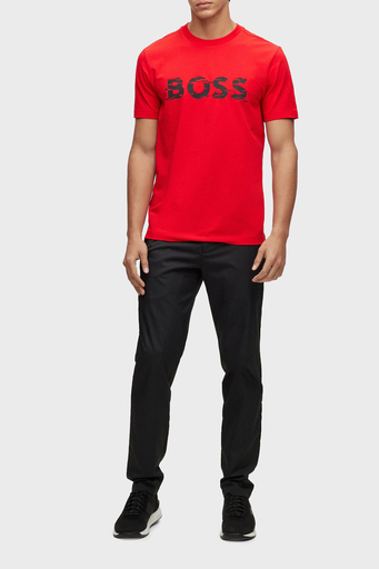 Boss Logo Baskılı Streç Pamuklu Bisiklet Yaka Regular Fit Erkek T Shirt 50483730 624 KIRMIZI - 2