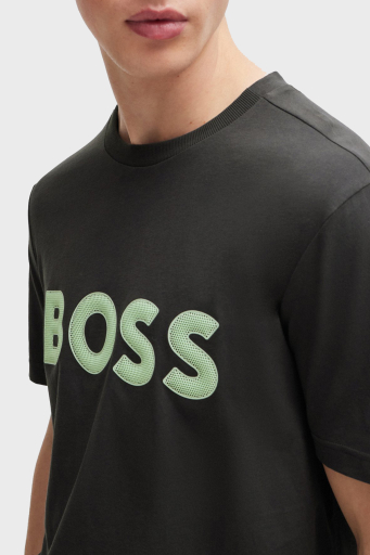 Boss Logolu % 100 Pamuk Regular Fit Bisiklet Yaka Erkek T Shirt 50512866 016 ANTRASİT - 4