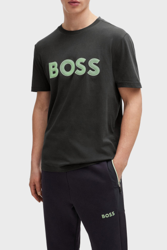 Boss Logolu % 100 Pamuk Regular Fit Bisiklet Yaka Erkek T Shirt 50512866 016 ANTRASİT - 6