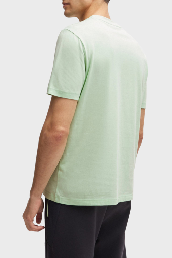 Boss Logolu % 100 Pamuk Regular Fit Bisiklet Yaka Erkek T Shirt 50512866 388 AÇIK YEŞİL - 3