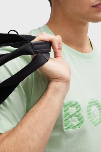 Boss Logolu % 100 Pamuk Regular Fit Bisiklet Yaka Erkek T Shirt 50512866 388 AÇIK YEŞİL - 9