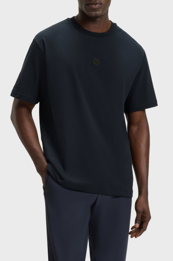 Boss Logolu % 100 Pamuk Regular Fit Bisiklet Yaka Erkek T Shirt 50535409 402 LACİVERT - 1