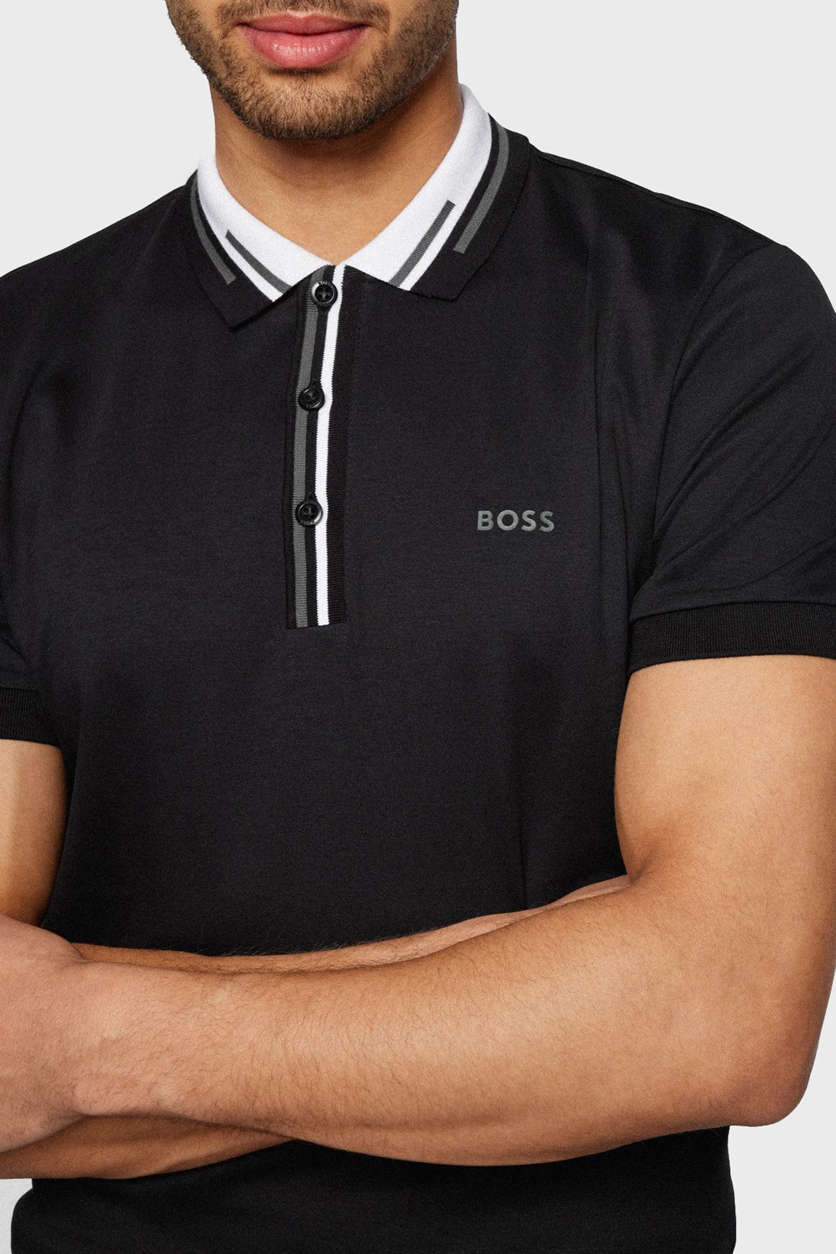 Boss Logolu % 100 Pamuk Slim Fit T Shirt Erkek Polo 50473847 001 SİYAH