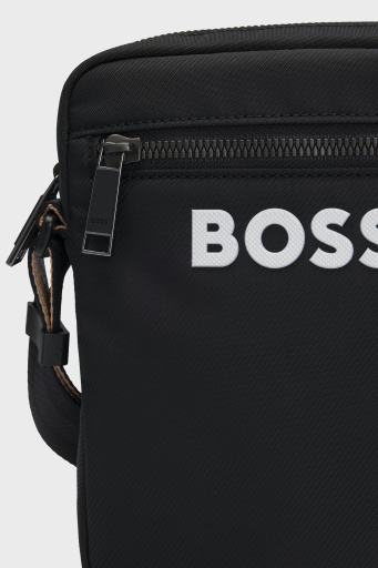 Boss Logolu Ayarlanabilir Askılı Fermuarlı Erkek Çanta 50511961 001 SİYAH - 5