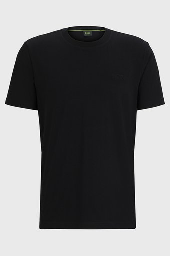 Boss Logolu Bisiklet Yaka Regular Fit Pamuklu Jarse Erkek T Shirt 50515620 001 SİYAH - 5