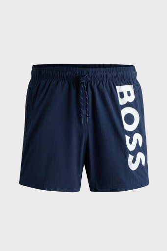 Boss Logolu Deniz Şortu Belden Bağlamalı Çabuk Kuruyan Cepli Erkek Mayo Short 50514502 413 LACİVERT - 8