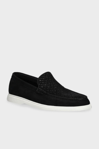 Boss Logolu Deri Loafer Erkek Ayakkabı 50541738 001 SİYAH - 1