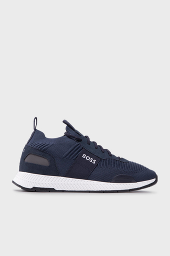 Boss Logolu Deri Sneaker Ayakkabı Erkek Ayakkabı 50470596 401 LACİVERT - 1