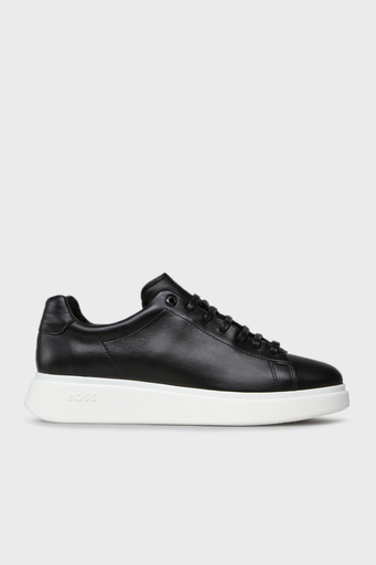 Boss Logolu Deri Sneaker Ayakkabı Erkek Ayakkabı 50470938 001 SİYAH - 1
