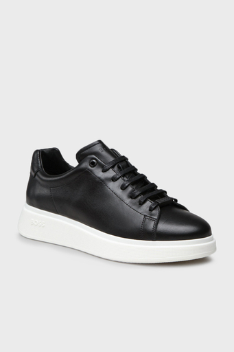 Boss Logolu Deri Sneaker Ayakkabı Erkek Ayakkabı 50470938 001 SİYAH - 2