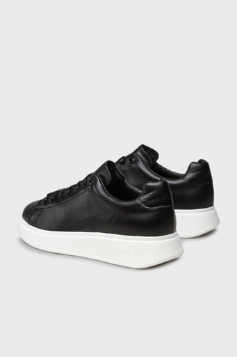 Boss Logolu Deri Sneaker Ayakkabı Erkek Ayakkabı 50470938 001 SİYAH - 3