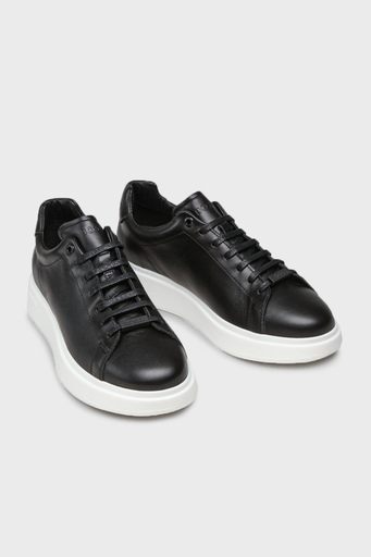 Boss Logolu Deri Sneaker Ayakkabı Erkek Ayakkabı 50470938 001 SİYAH - 4