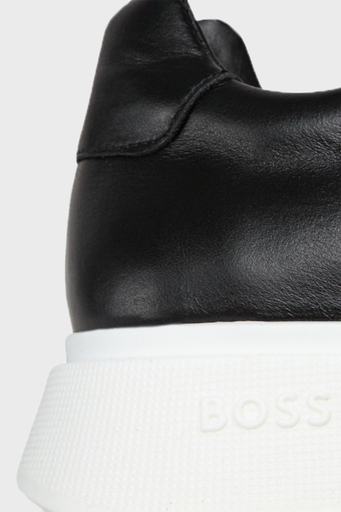 Boss Logolu Deri Sneaker Ayakkabı Erkek Ayakkabı 50470938 001 SİYAH - 6
