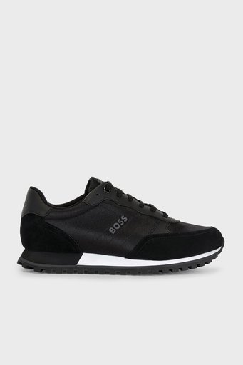 Boss Logolu Deri Sneaker Erkek Ayakkabı 50470152 001 SİYAH - 1