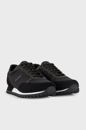 Boss Logolu Deri Sneaker Erkek Ayakkabı 50470152 001 SİYAH - 2