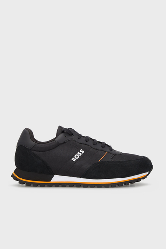 Boss Logolu Deri Sneaker Erkek Ayakkabı 50470152 008 SİYAH - 1
