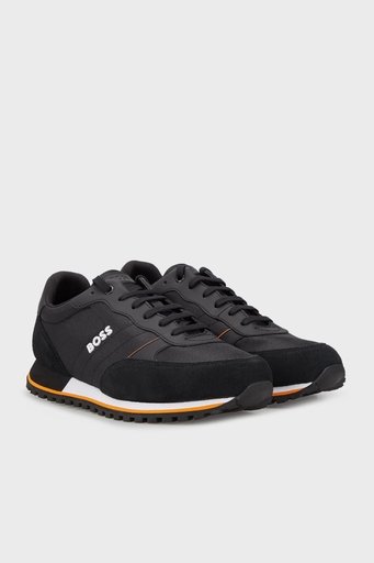 Boss Logolu Deri Sneaker Erkek Ayakkabı 50470152 008 SİYAH - 3