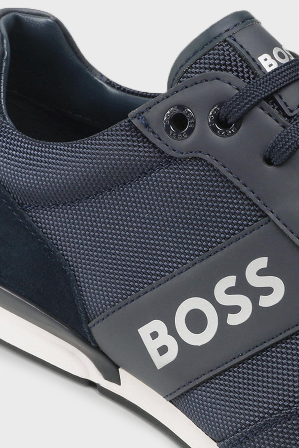 Boss Logolu Deri Sneaker Erkek Ayakkabı 50470364 401 LACİVERT