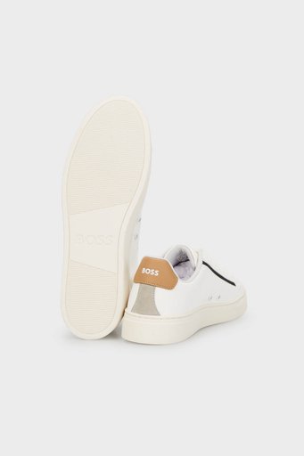 Boss Logolu Deri Sneaker Erkek Ayakkabı 50502869 122 BEYAZ - 4
