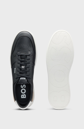 Boss Logolu Deri Sneaker Erkek Ayakkabı 50542538 001 SİYAH - 3