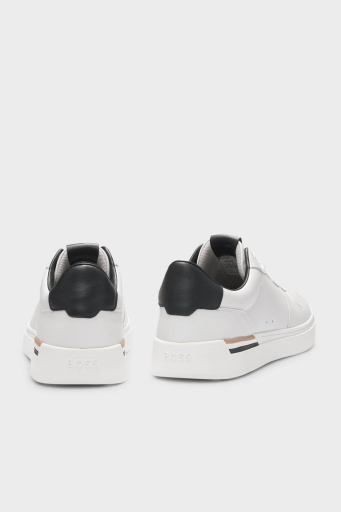 Boss Logolu Deri Sneaker Erkek Ayakkabı 50542538 140 BEYAZ - 4