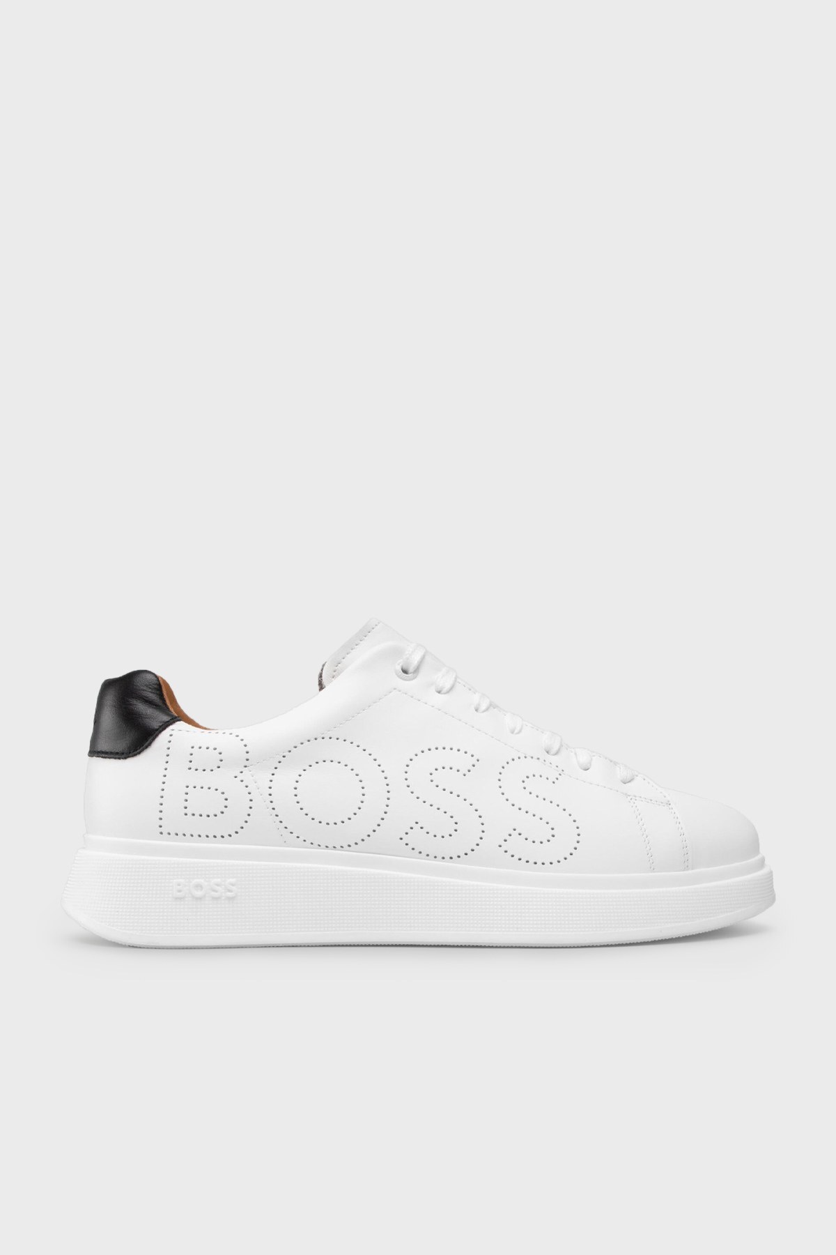 Boss Logolu Hakiki Deri Erkek Ayakkabı 50470944 100 BEYAZ