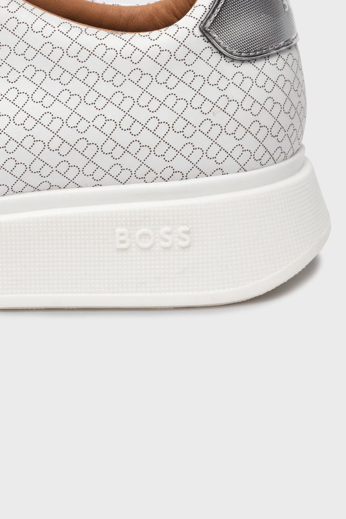 Boss Logolu Hakiki Deri Sneaker Erkek Ayakkabı 50474463 104 BEYAZ